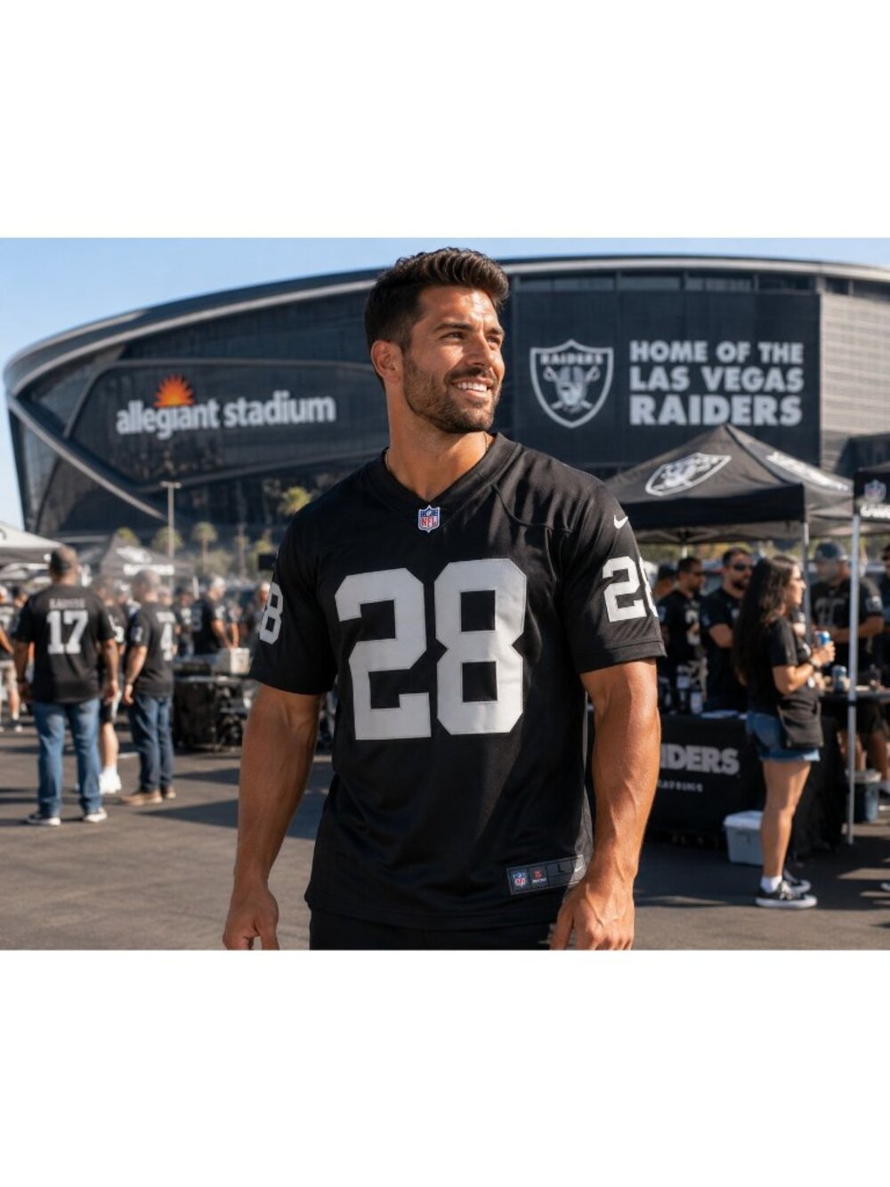 Las Vegas Raiders Josh Jacobs #28 Nike Mens Black NFL Jersey Large EUC